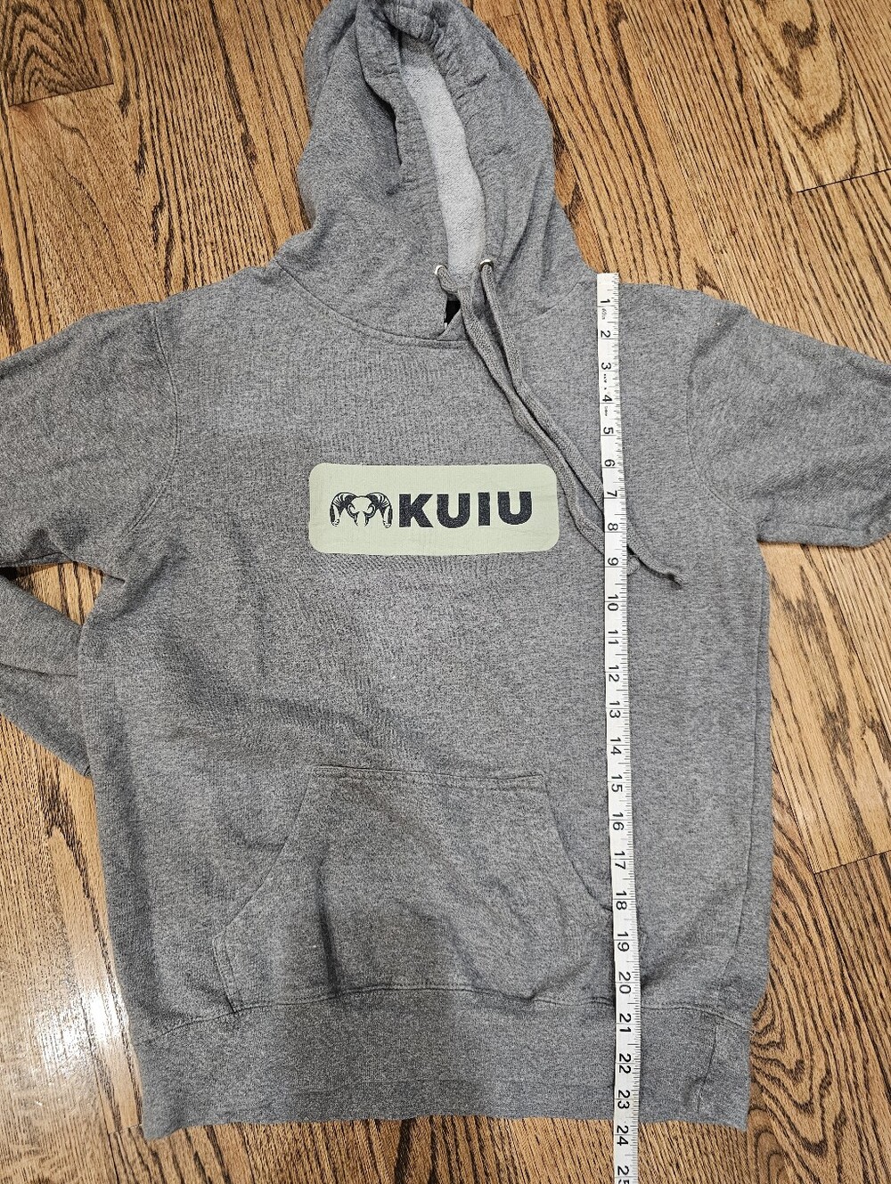 KUIU Gray Pullover Hoodie with Pale Green Logo - Picture 6 of 6
